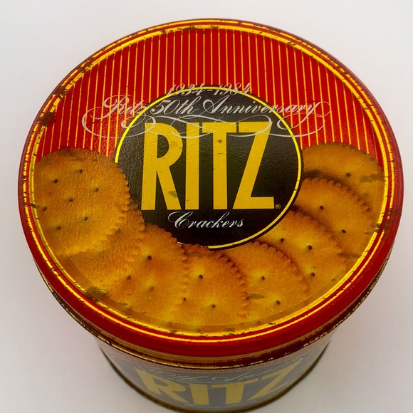 VTG 1984 Ritz Cracker 50th Anniversary Tin w/ Lid - Picture 3 of 9
